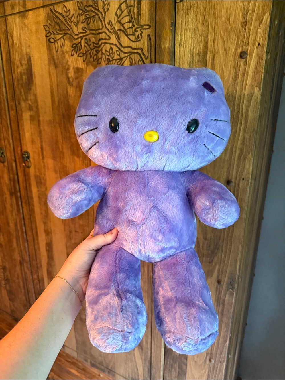 Hello Kitty Purple LOVE Build A Bear Plush Toy - No Bow